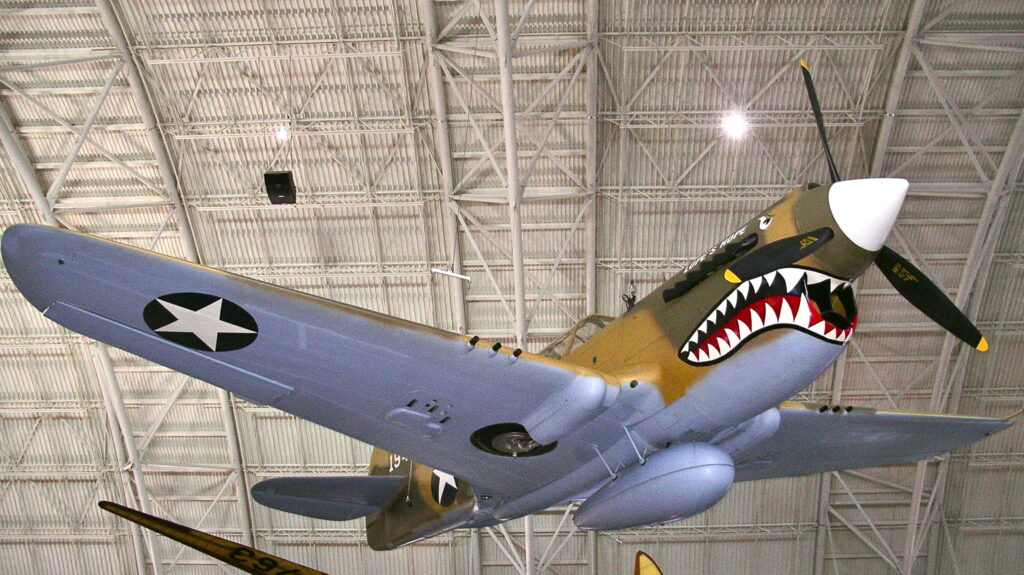 curtiss p 40e warhawk. smithsonian udvar hazy center, chantilly, va.