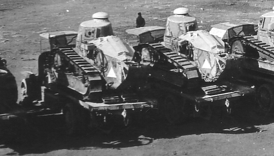 Two Renault FT-17 tanks formed up