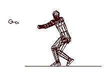 Wireframe graphic of a hammer thrower
