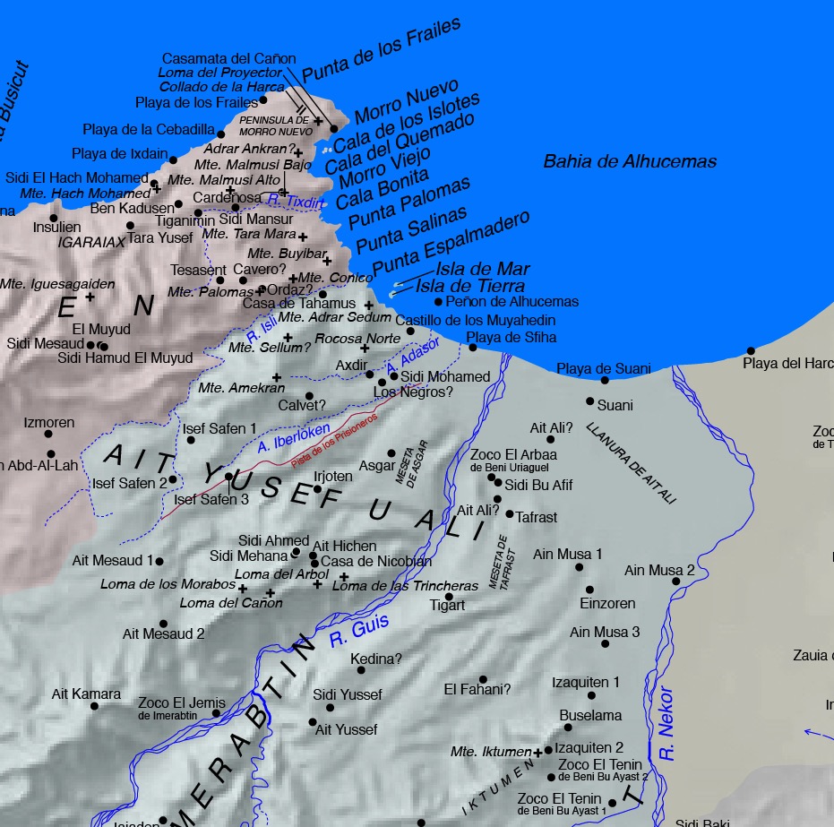 Detalle del Mapa de la Guerra de Marruecos