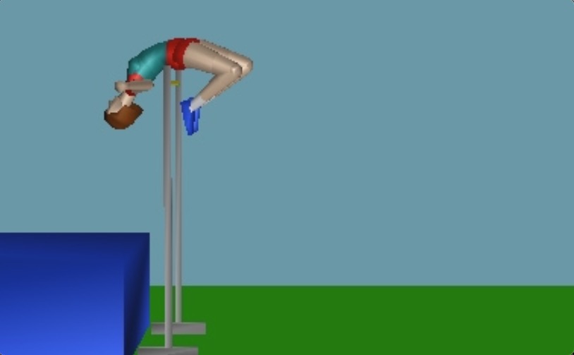 Still image from a simulated high jump